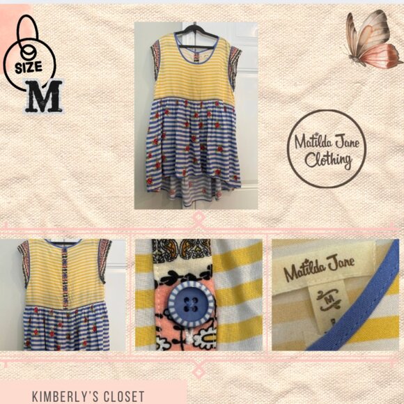 Matilda Jane "Me on My Mind" Matilda Jane Baby Doll High Low like new Tunic - Picture 3 of 9